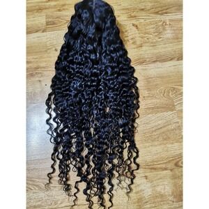 30'' High Quality Natural Black Deep Wave Curly Human Hair 13X6 Front Lace Wig.